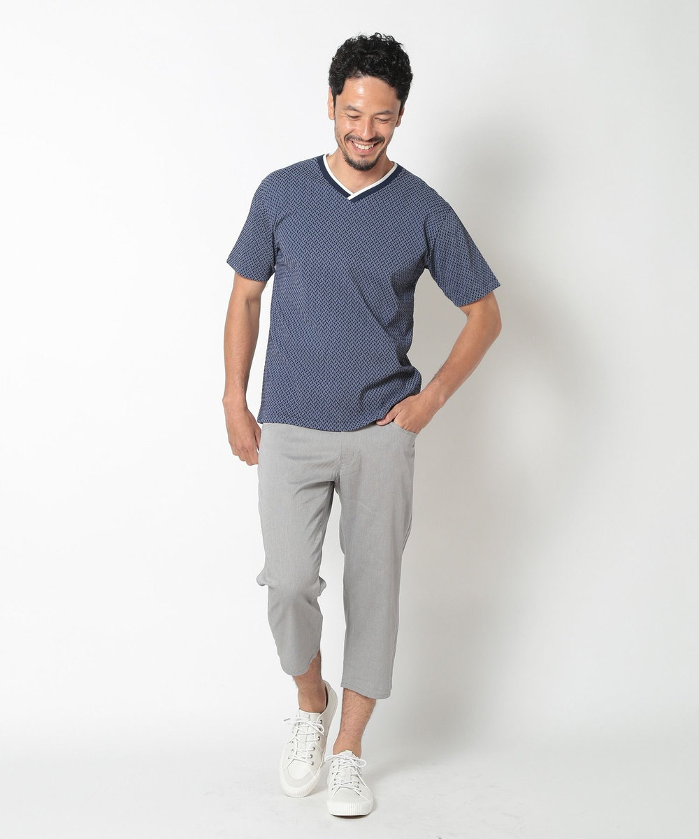 MEN'S BIGI COOLMAXドビーストレッチクロップドパンツ グレー