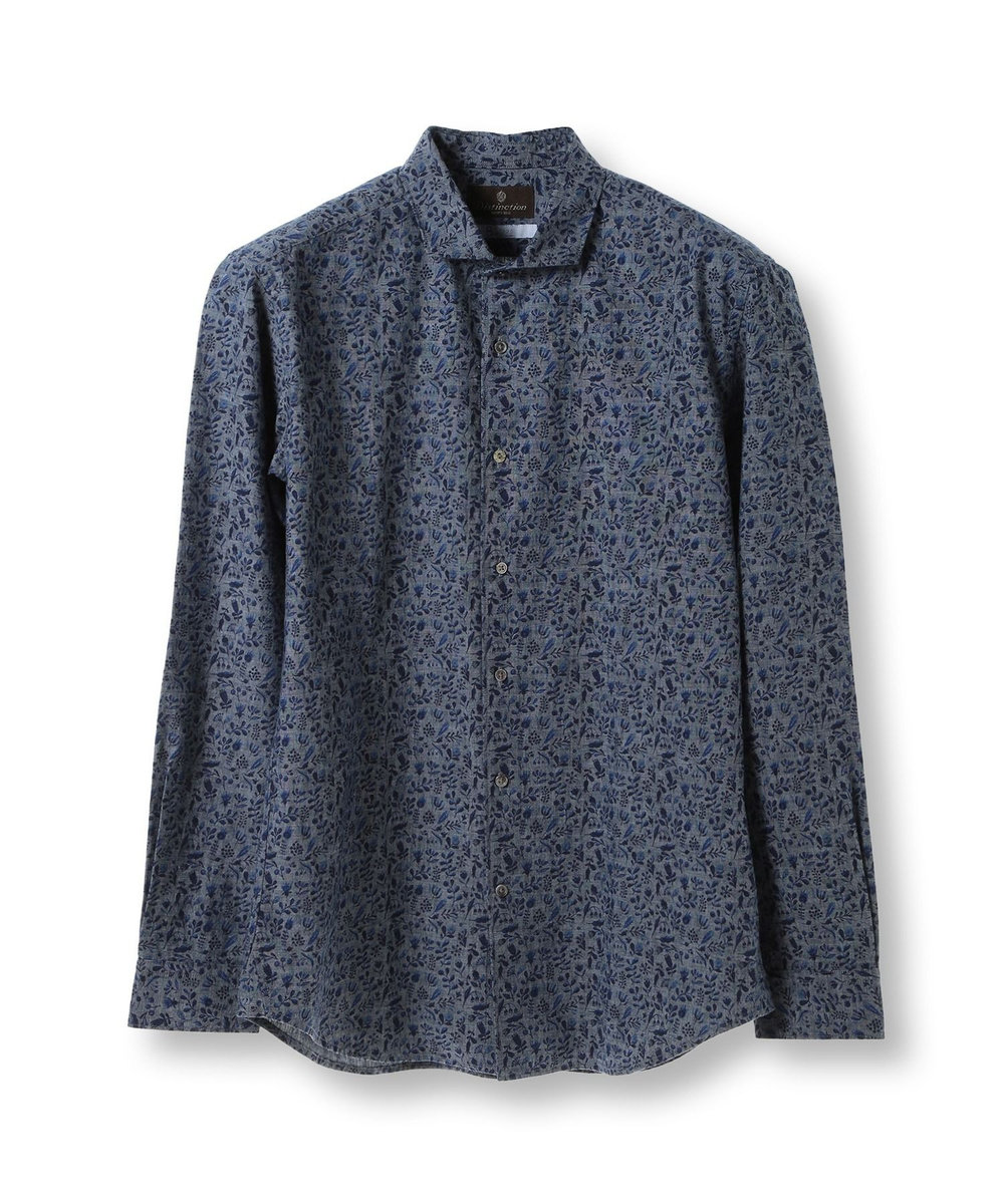MEN'S BIGI 【CANCLINI/カンクリーニ】プリントショートポイントシャツ ブルー