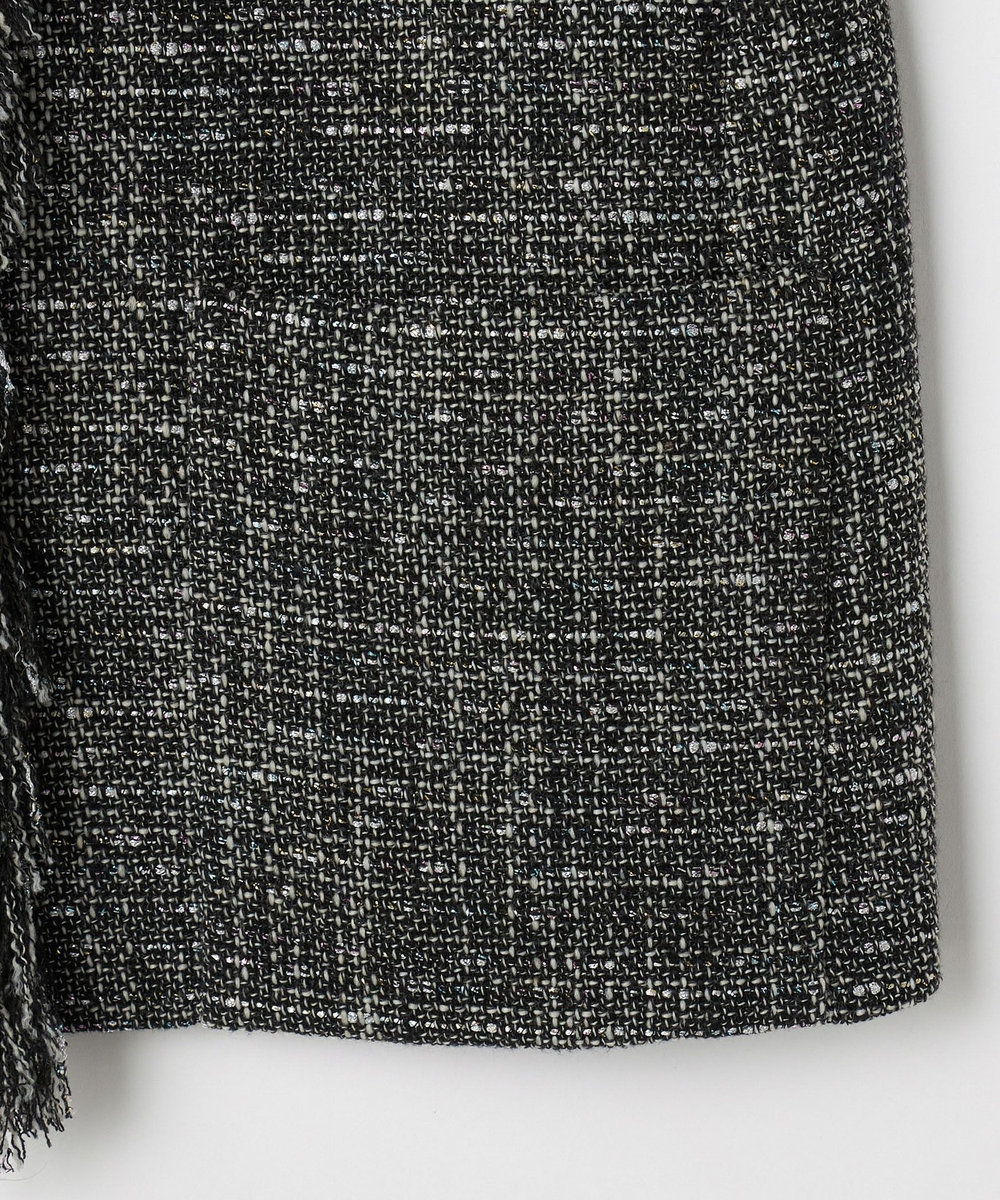 DÉPAREILLÉ LAME TWEED FRINGE GILET / ラメツィードフリンジジレ ブラック