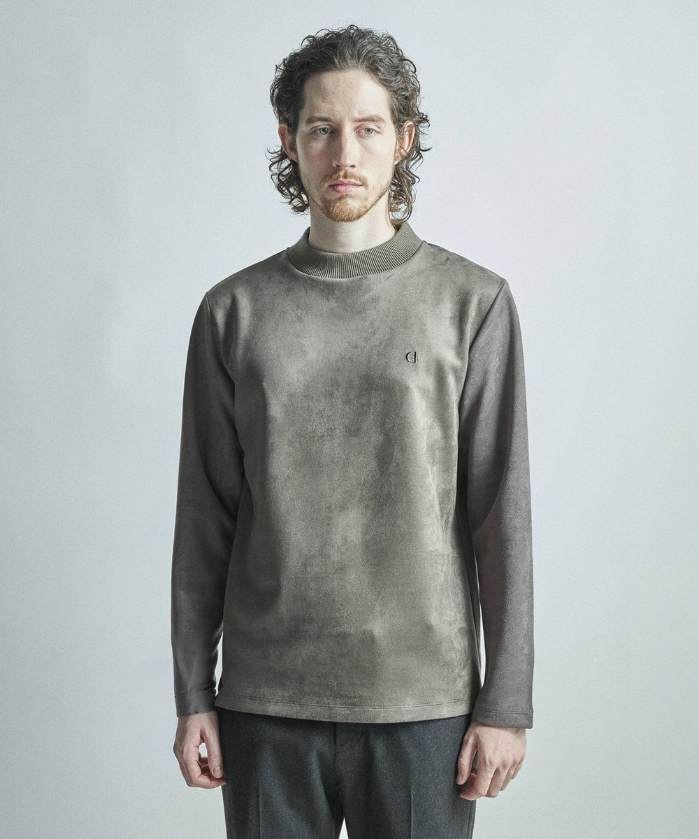 MEN'S BIGI 【COLE HAAN/コール ハーン】別注スエードタッチモックネックロングTシャツ チャコールグレー