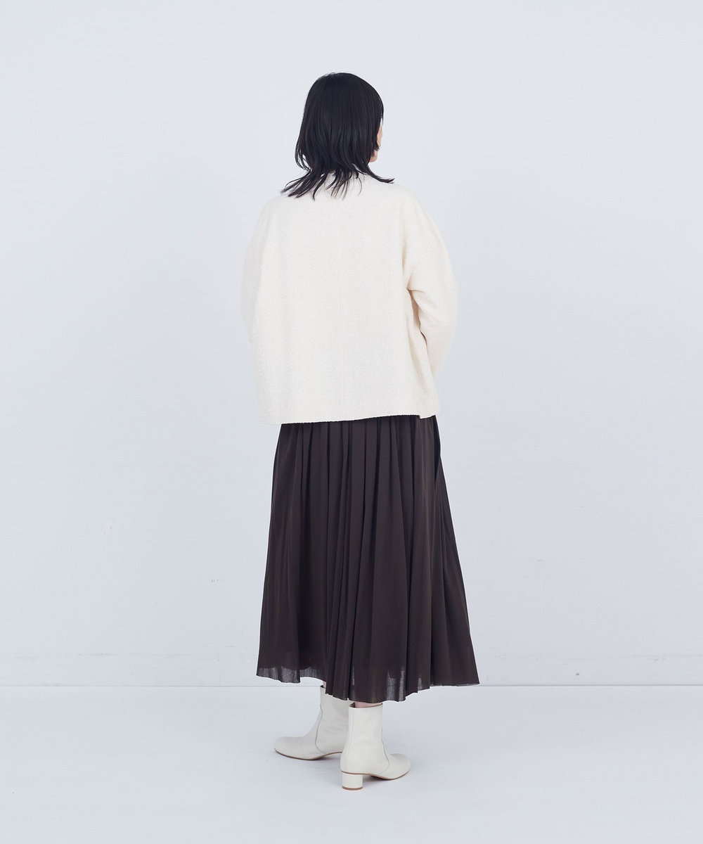 ADIEU TRISTESSE ジャカードノーカラージャケット オフホワイト