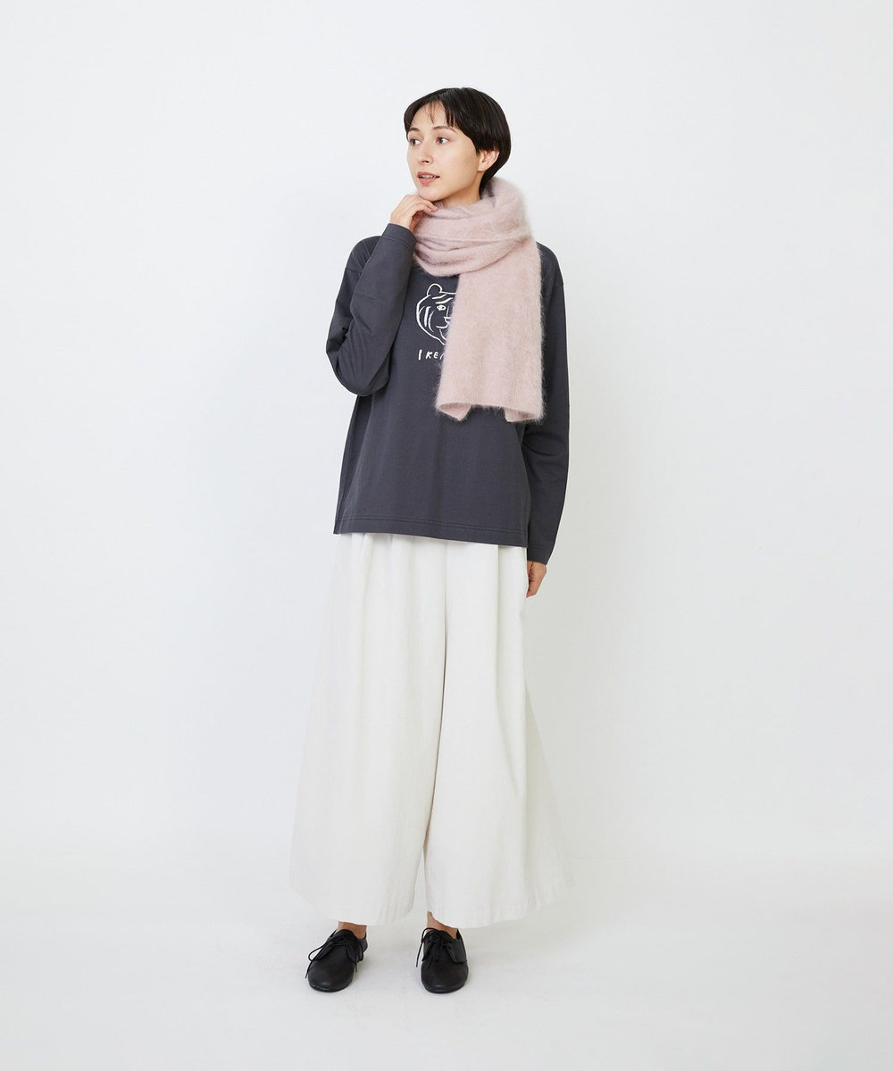 LOISIR カシミヤファー加工ストール ピンク