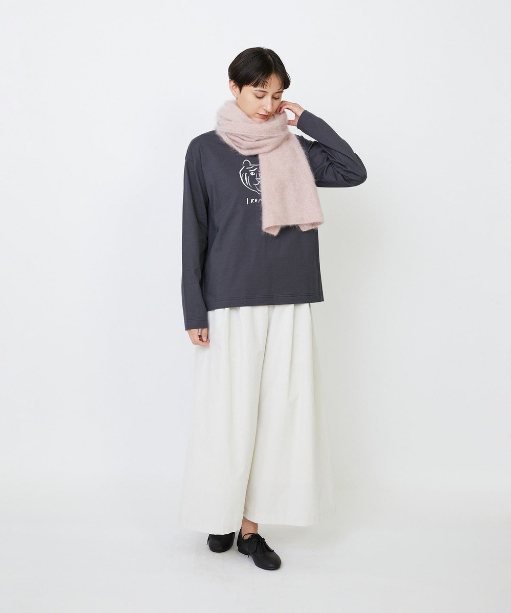 LOISIR カシミヤファー加工ストール ピンク