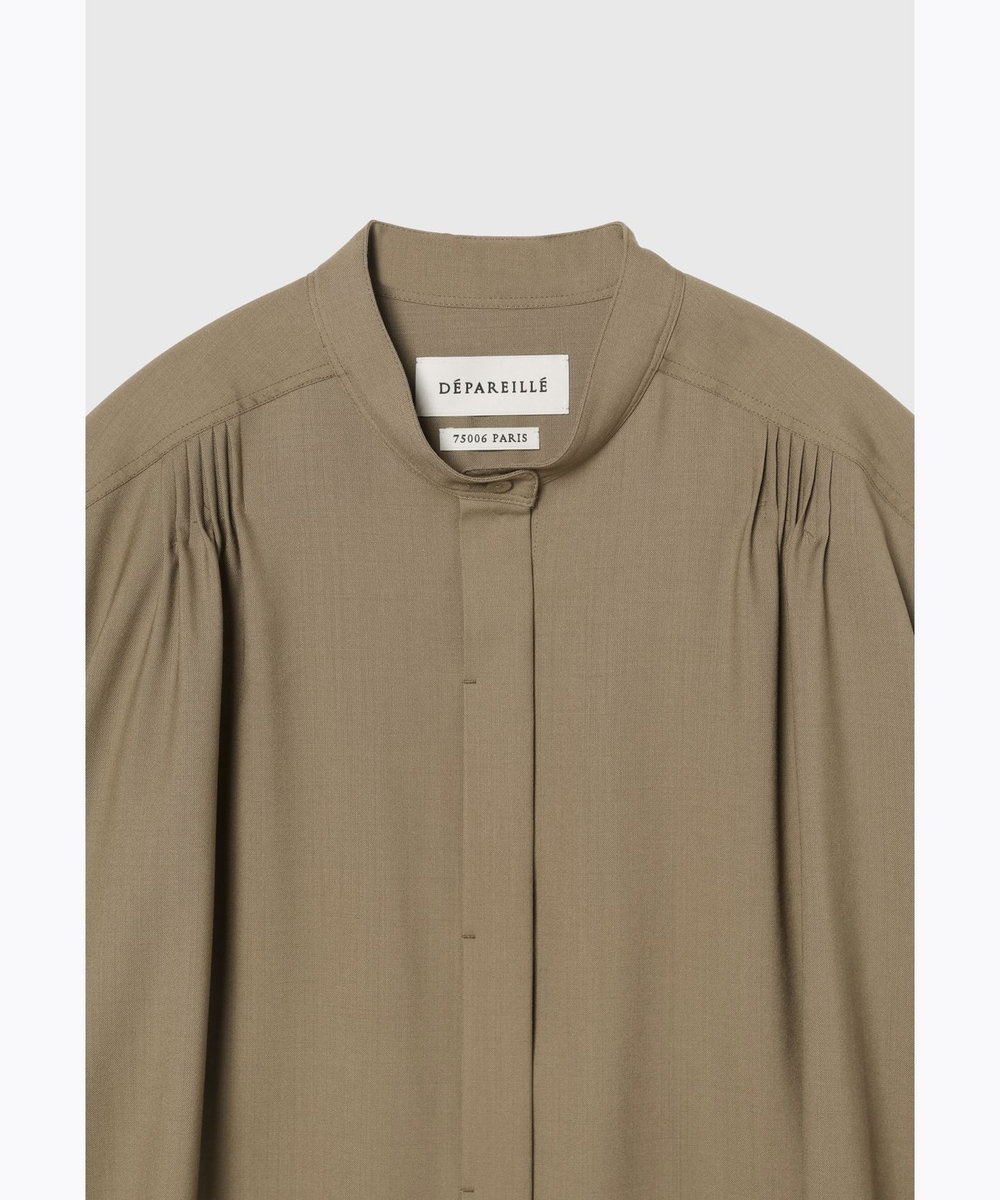 DÉPAREILLÉ WOOL TORO BACKSHAN BLOUSE / ウールトロバックシャンブラウス キャメル