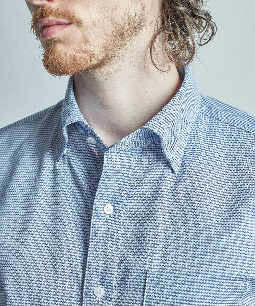 MEN'S BIGI コットンドビードレスシャツ ブルー