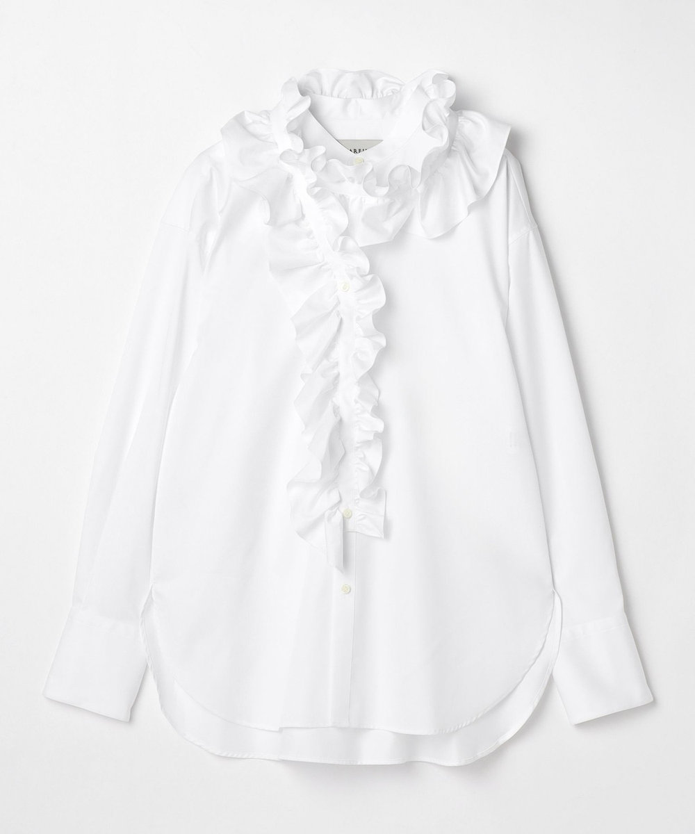 DÉPAREILLÉ COTTON RUFFLE BOW SHIRT / コットンラッフルボウシャツ ホワイト