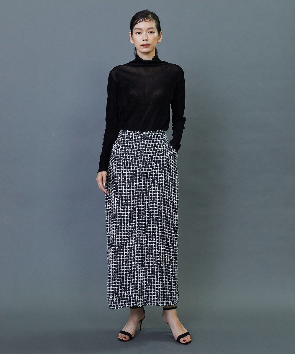 L'EQUIPE COUTURIER リングツイードロングスカート ブラック
