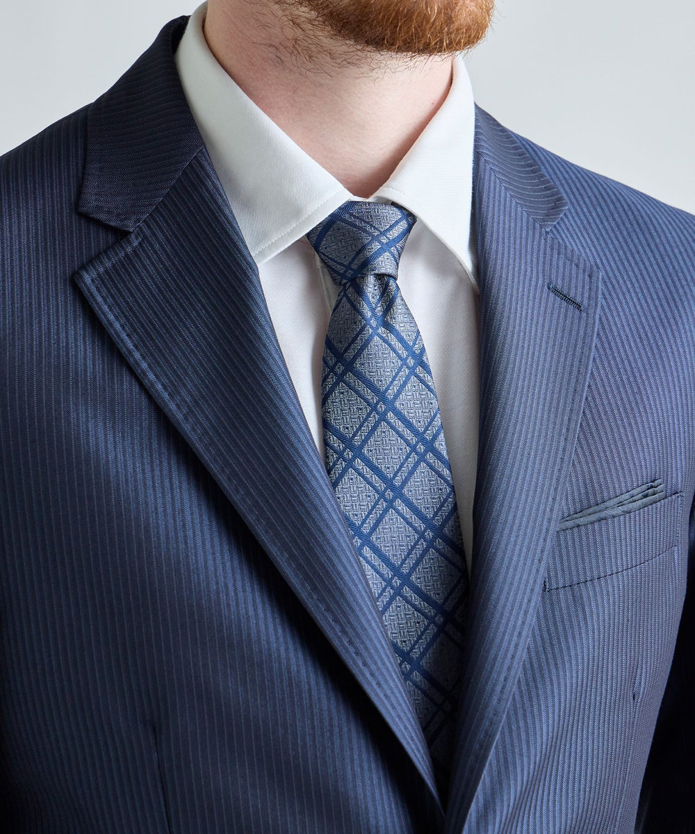 MEN'S BIGI 【TIE YOUR TIE /タイユアタイ】ヴィンテージチェック柄ネクタイ ネイビー
