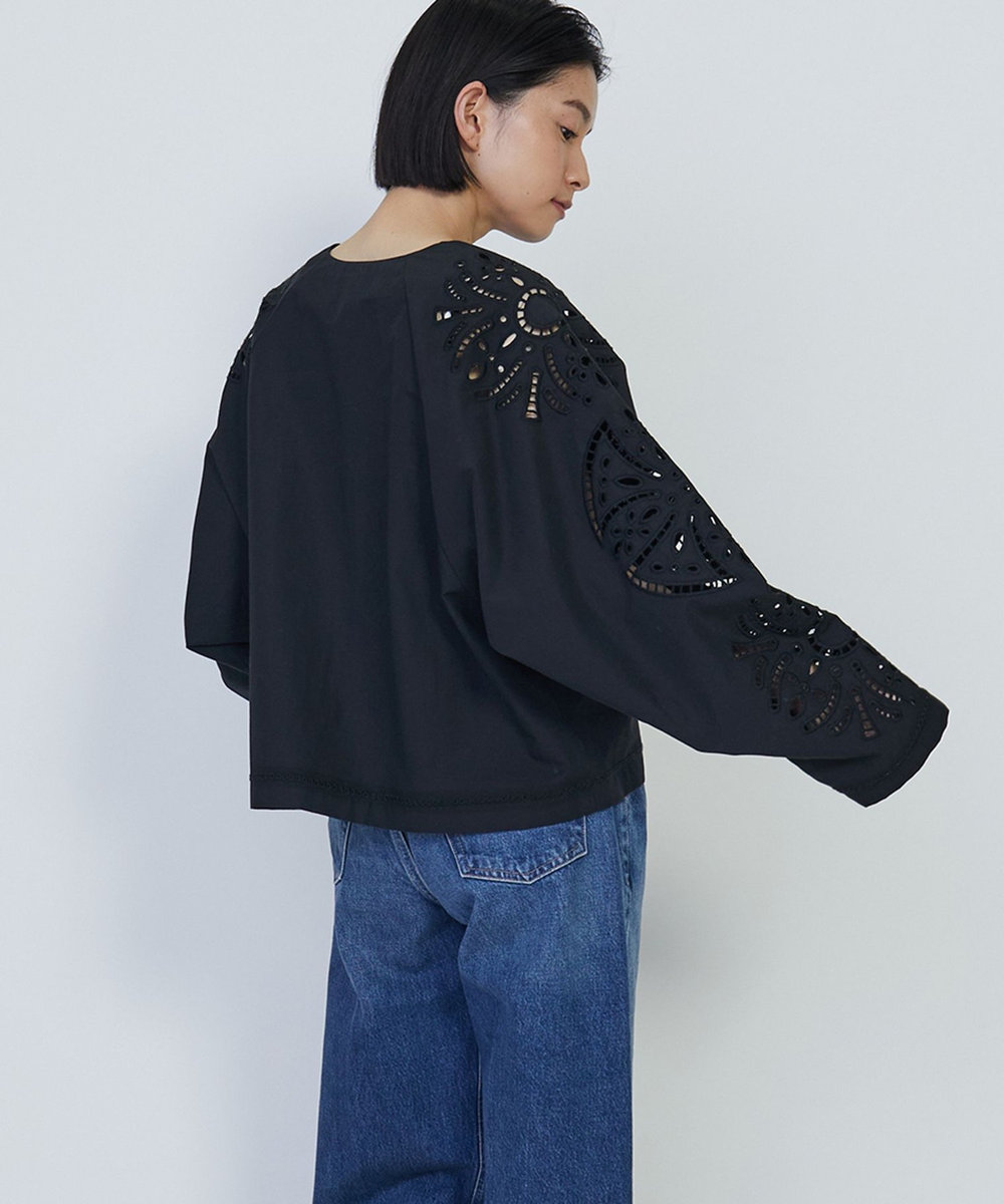 1er Arrondissement エンブロイダリーブラウス ブラック