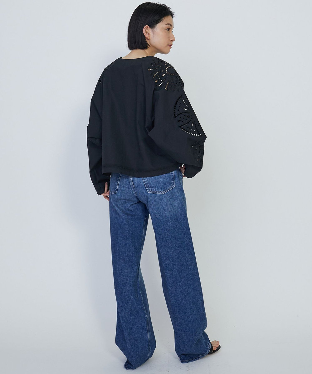 1er Arrondissement エンブロイダリーブラウス ブラック