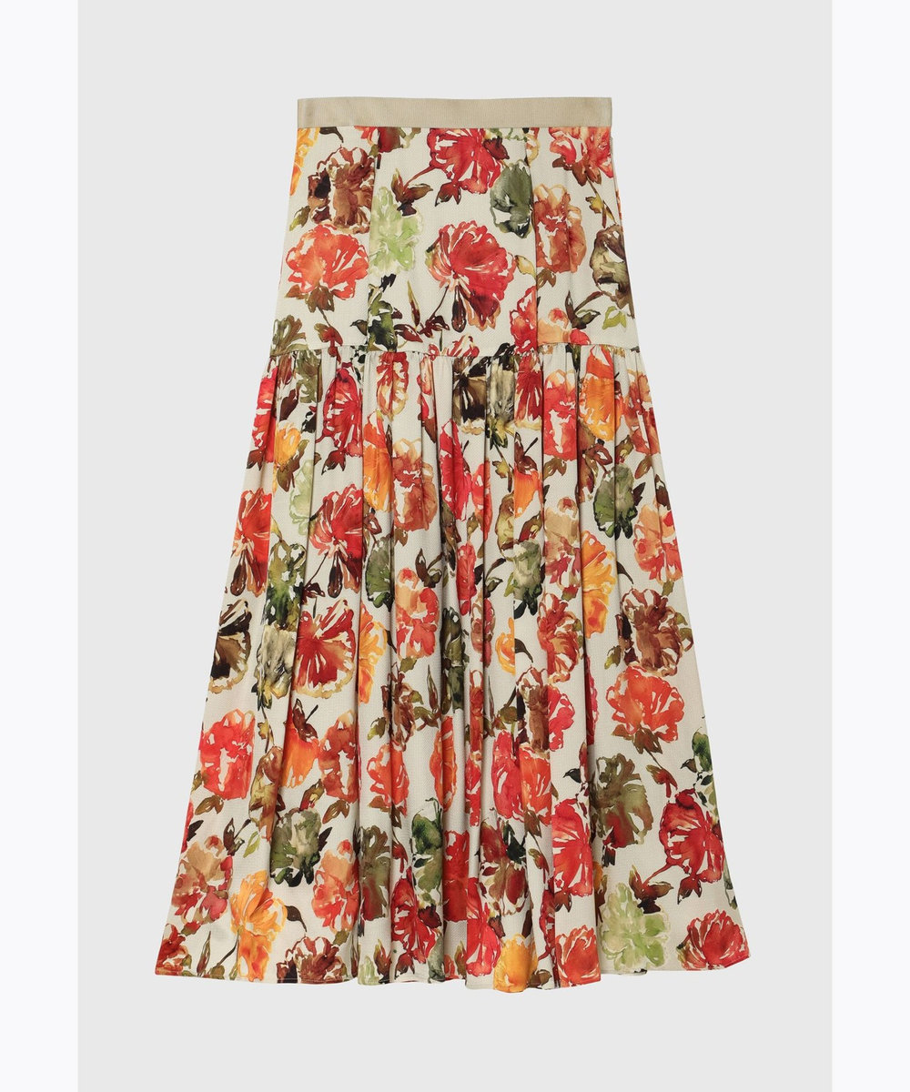DÉPAREILLÉ JACQUARD FLOWER SKIRT / ジャガードフラワースカート オレンジ