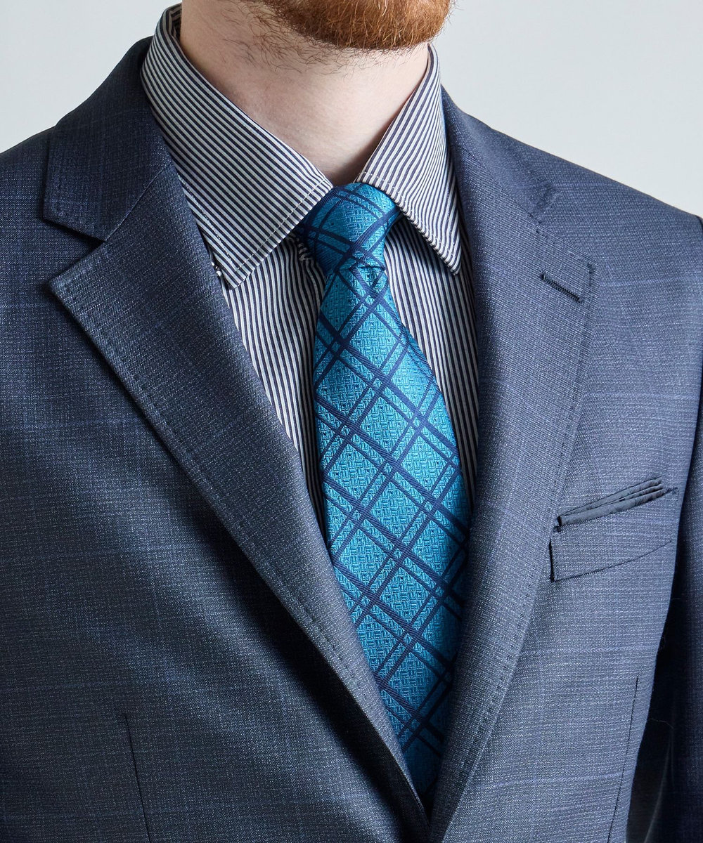 MEN'S BIGI 【TIE YOUR TIE /タイユアタイ】ヴィンテージチェック柄ネクタイ ブルー系その他