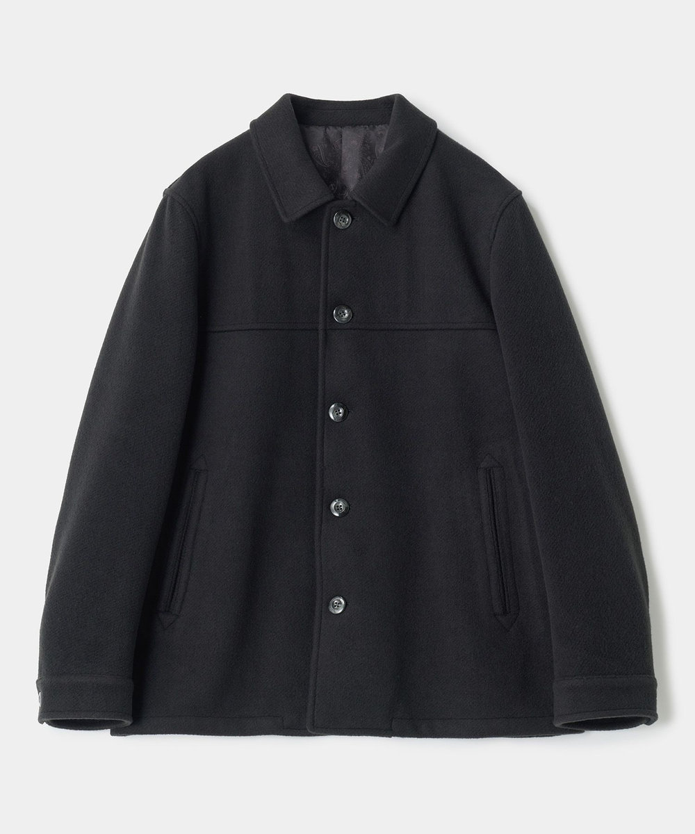 MEN'S BIGI テックビーバーツイルカーコートブルゾン［ストレッチ］ ブラック