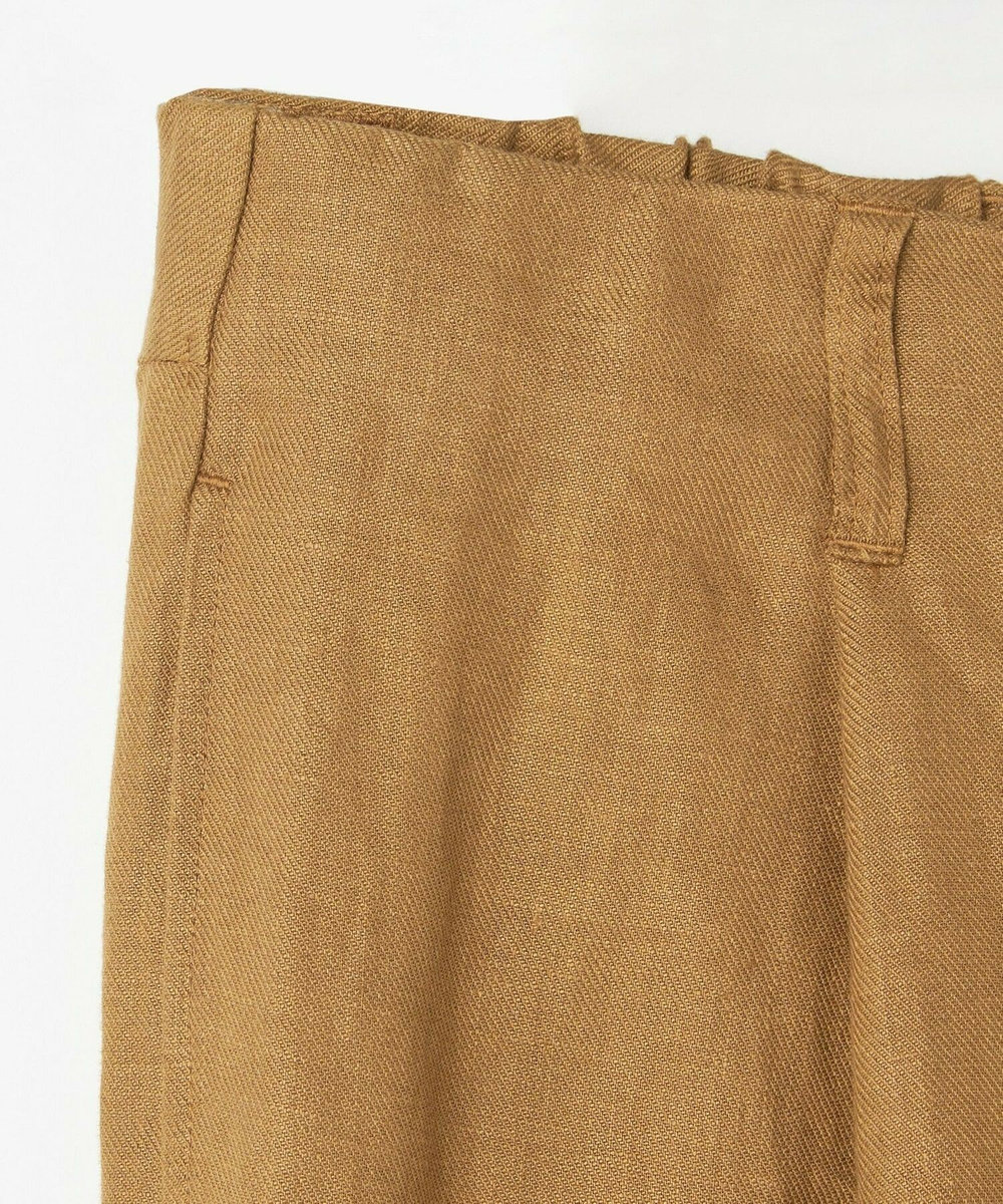 LOISIR リネンツイルアジャスター付きパンツ キャメル