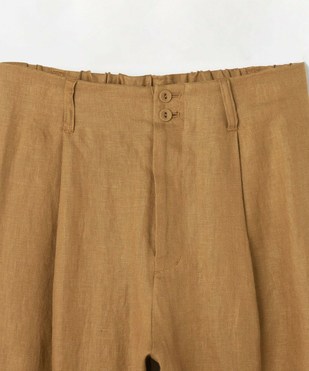 LOISIR リネンツイルアジャスター付きパンツ キャメル