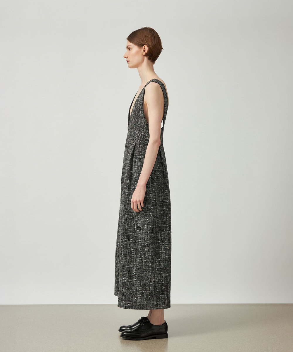 DÉPAREILLÉ LAME TWEED JUMPER SKIRT / ラメツィードジャンパースカート ブラック