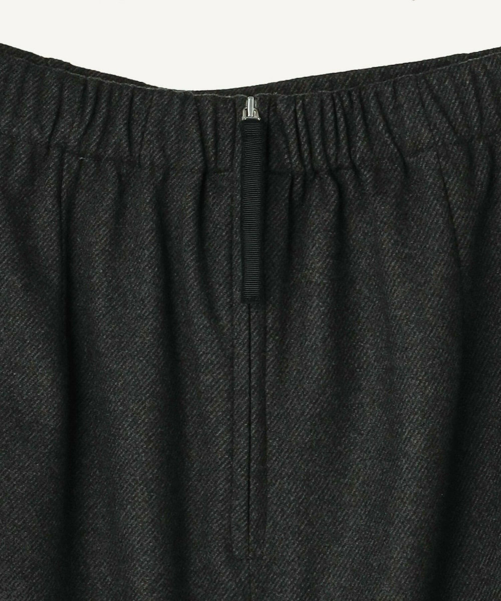 feerique Lサイズ（大きいサイズ） 【大きいサイズ】feerique ウールライクニットツイルパイピングスカート チャコールグレー