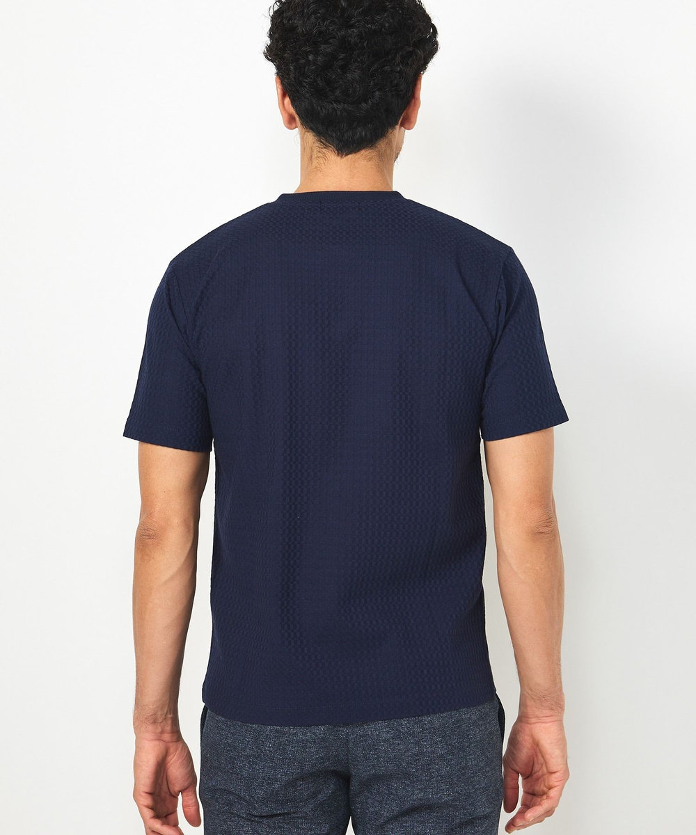 MEN'S BIGI リンクスジャカード半袖カットソー ネイビー