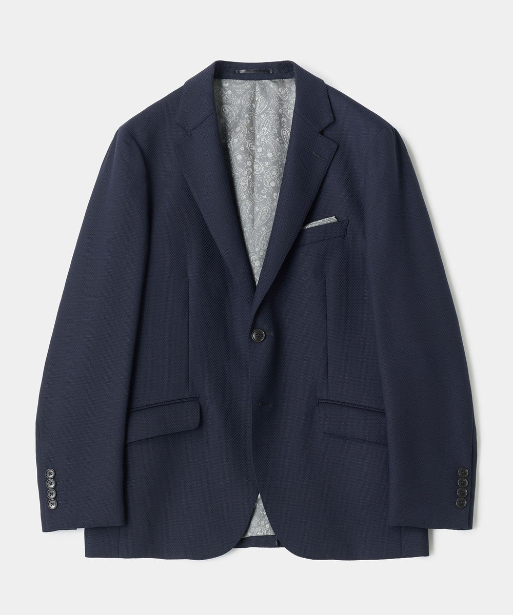 MEN'S BIGI ミックスヤーン/ホップサック テーラードジャケット ダークネイビー