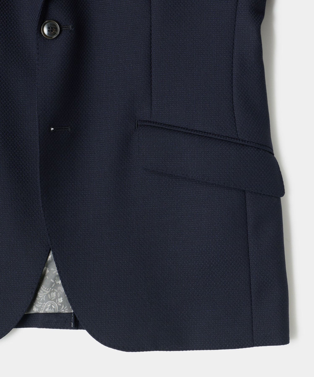 MEN'S BIGI ミックスヤーン/ホップサック テーラードジャケット ダークネイビー
