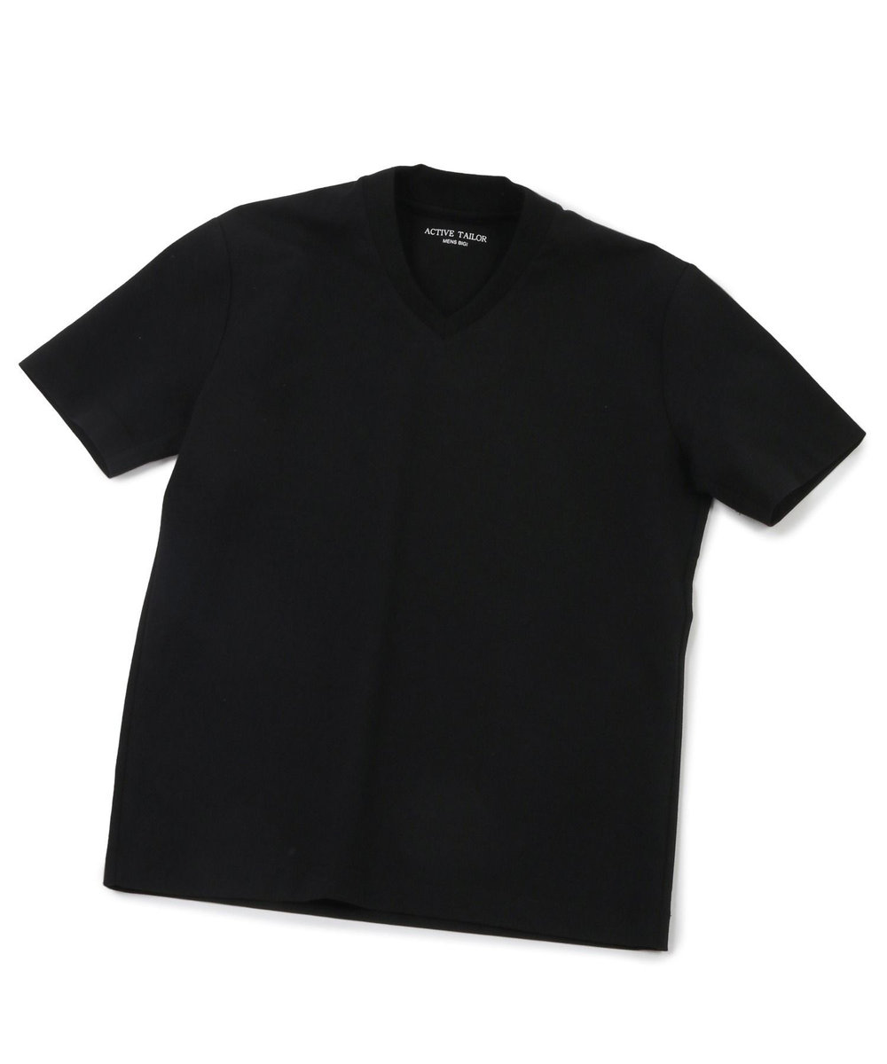 MEN'S BIGI 【ACTIVE TAILOR】シルケットスムースVネックTシャツ ブラック