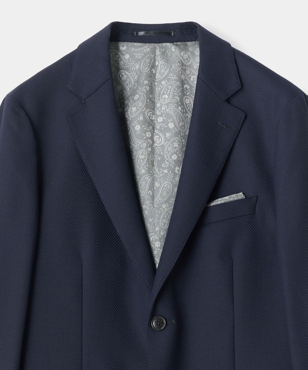 MEN'S BIGI ミックスヤーン/ホップサック テーラードジャケット ダークネイビー