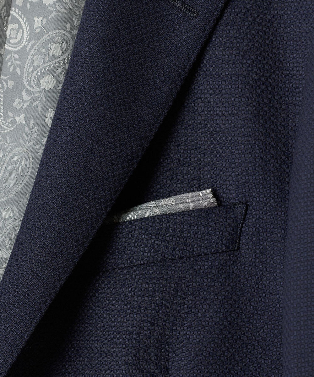 MEN'S BIGI ミックスヤーン/ホップサック テーラードジャケット ダークネイビー