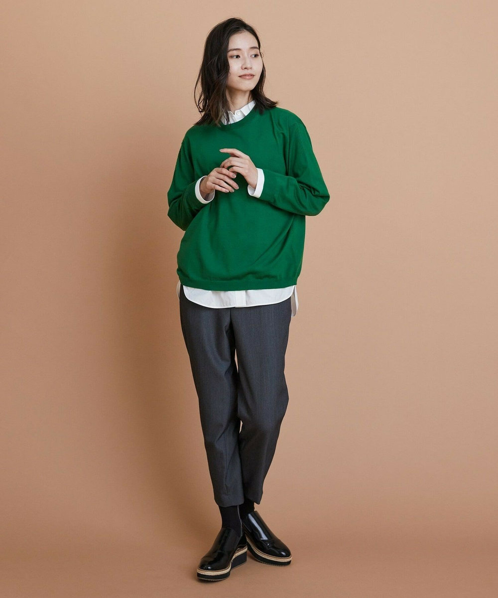 L'EQUIPE TWドビースキンテーパードパンツ チャコールグレー