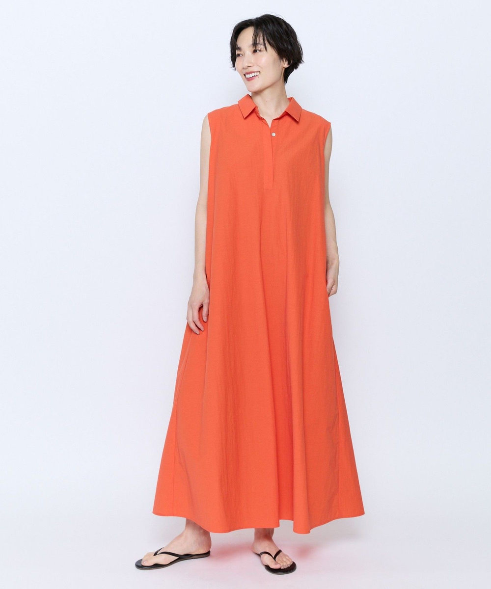 feerique feerique 綿ナイロンクロスAラインワンピース オレンジ