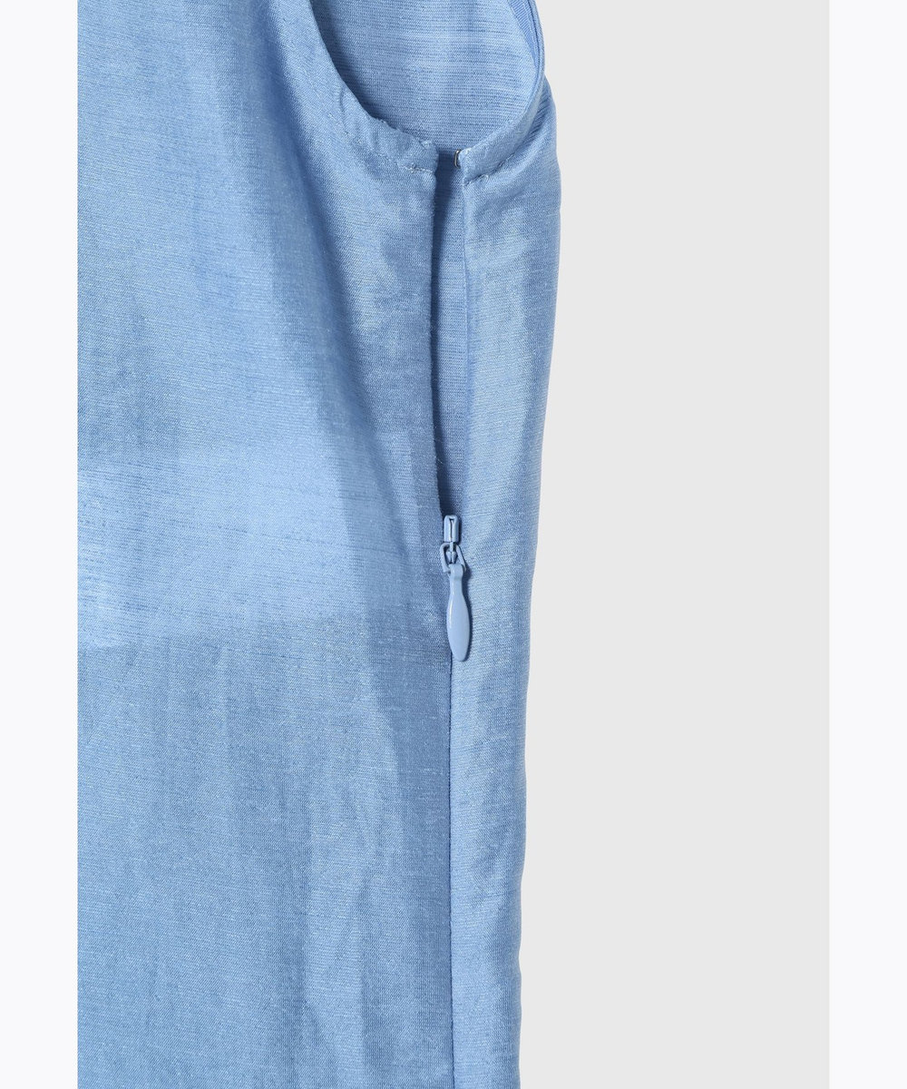 DÉPAREILLÉ WASHABLE LINEN LACE UP DRESS / ウォッシャブルリネンレースアップドレス ブルー