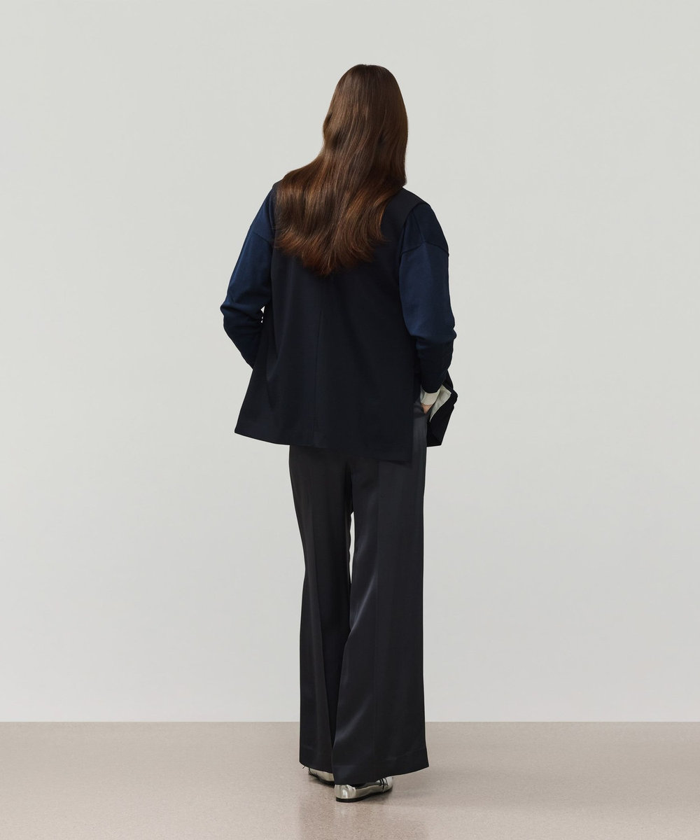DÉPAREILLÉ WOOL NYLON GABARDINE GILET / ウールナイロンギャバジンジレ ネイビー