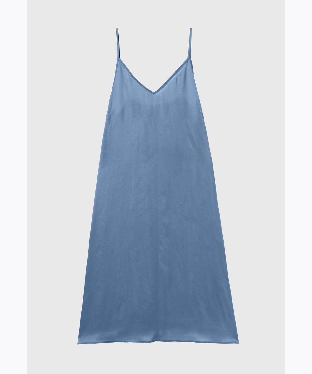 DÉPAREILLÉ WASHABLE LINEN LACE UP DRESS / ウォッシャブルリネンレースアップドレス ブルー