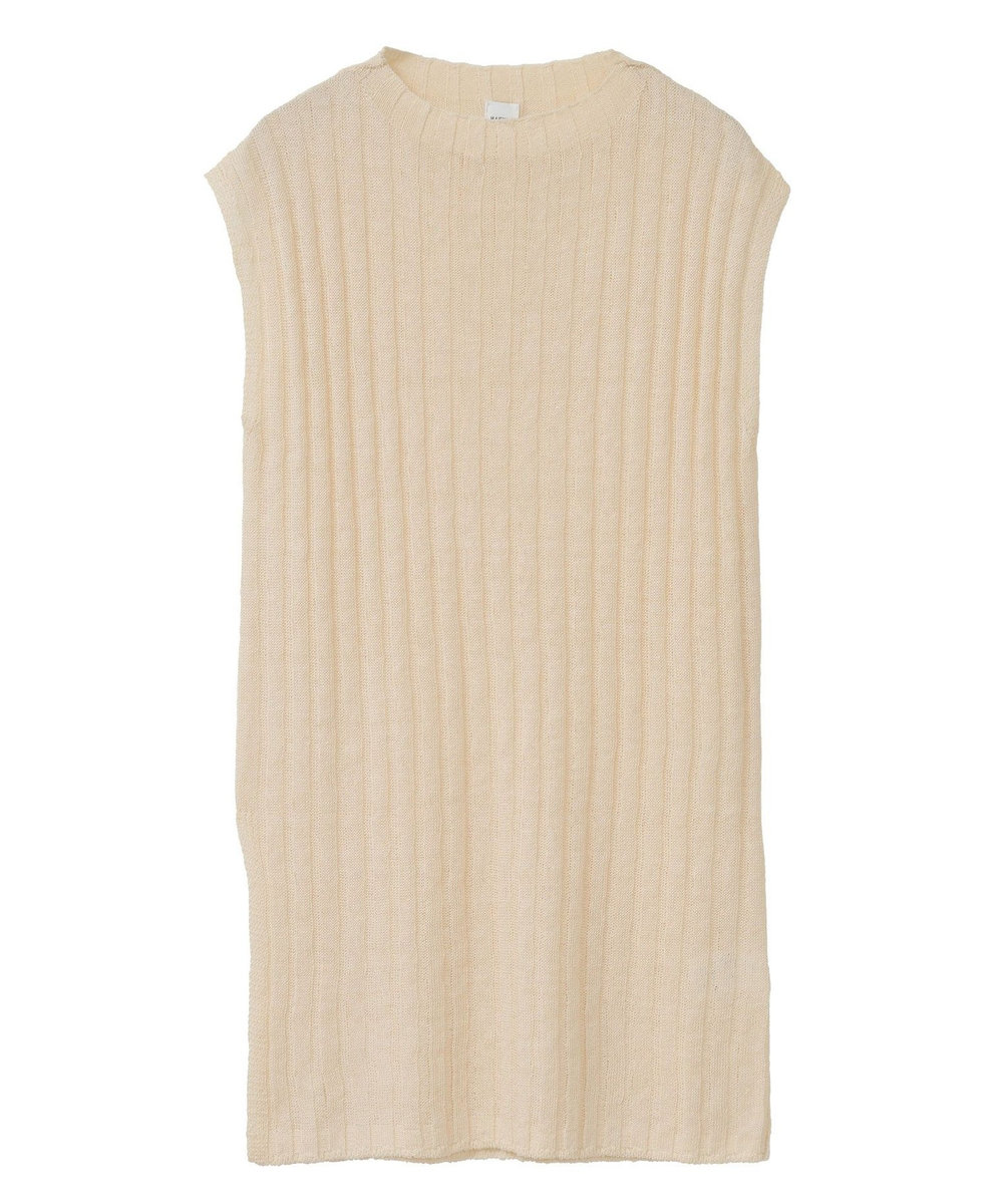 1er Arrondissement ＜HAKUJI (ハクジ)＞リネンレーヨンリブトップス アイボリー