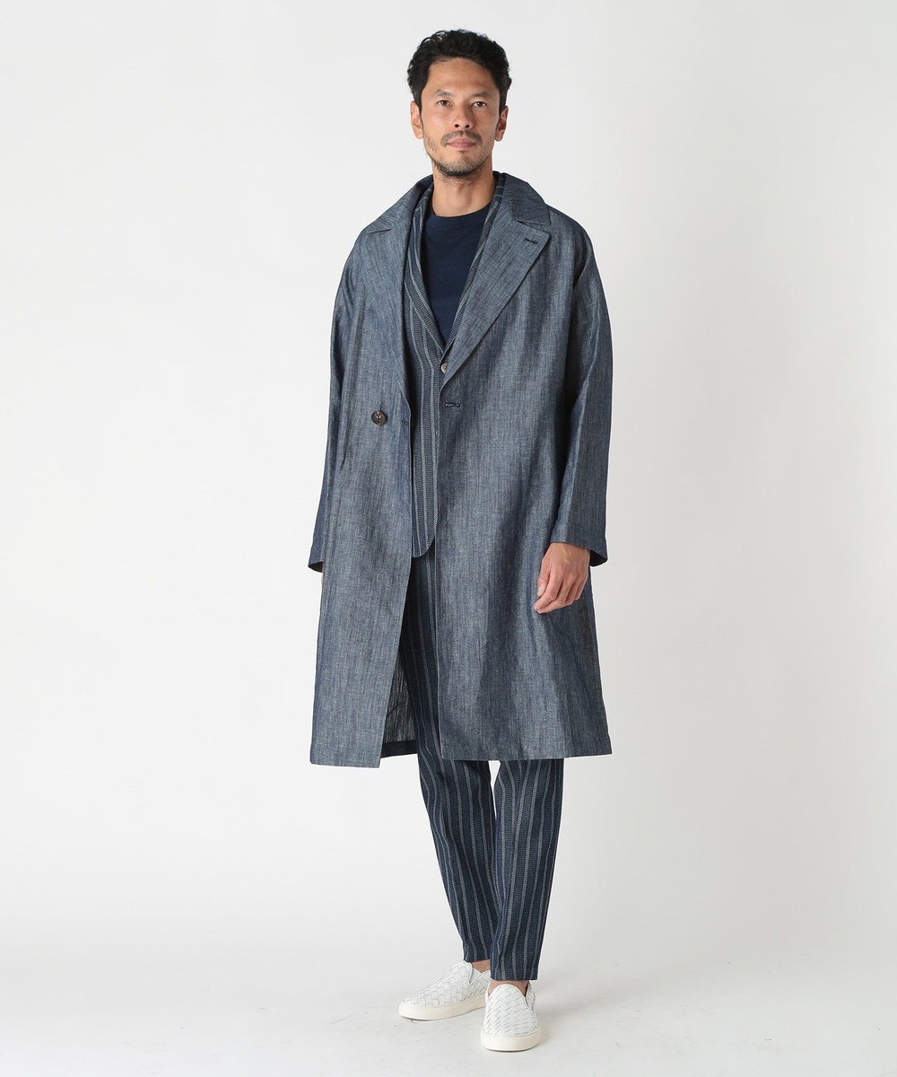 MEN'S BIGI 【Hevo／イーヴォ】コットンリネンシャンブレースプリングコート ネイビー