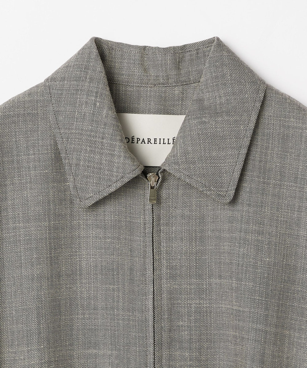DÉPAREILLÉ SHARKSKIN ZIP UP JACKET / シャークスキンジップアップジャケット ブラウン