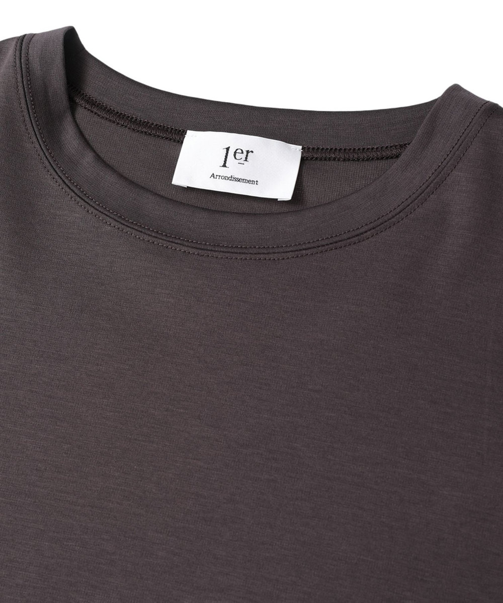 1er Arrondissement ハイゲージポンチクロップドＴシャツ ブラウン