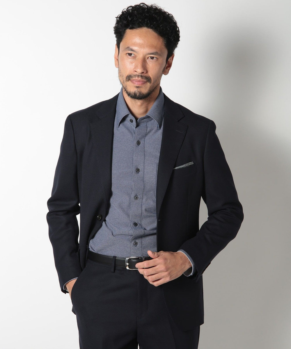 MEN'S BIGI ミックスヤーン/ポップサックテーラードジャケット ダークネイビー