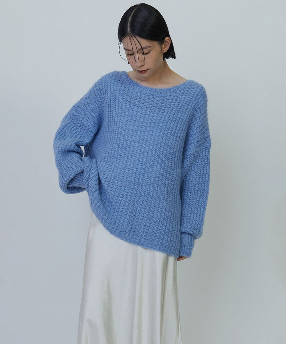 1er Arrondissement スーリーアルパカラフプルオーバー サックスブルー