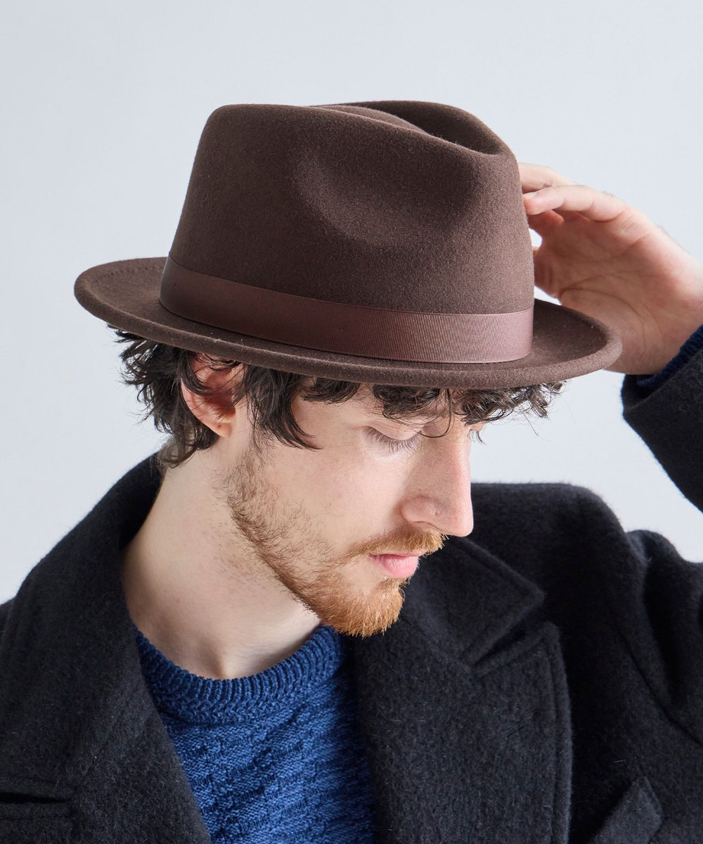 MEN'S BIGI RUBEN 中折れスタイリッシュハット ブラウン
