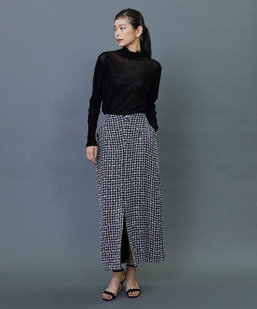 L'EQUIPE COUTURIER リングツイードロングスカート ブラック
