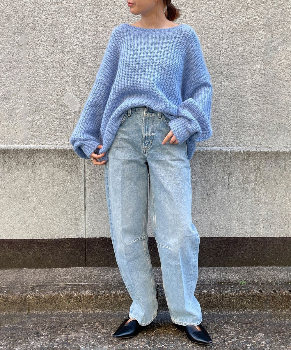 1er Arrondissement スーリーアルパカラフプルオーバー サックスブルー