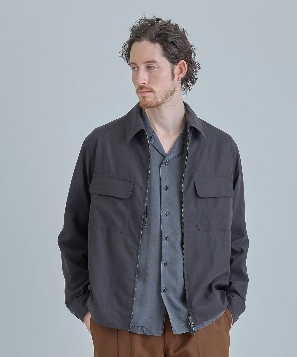 MEN'S BIGI フィブリルピーチ ショートブルゾン ブラック