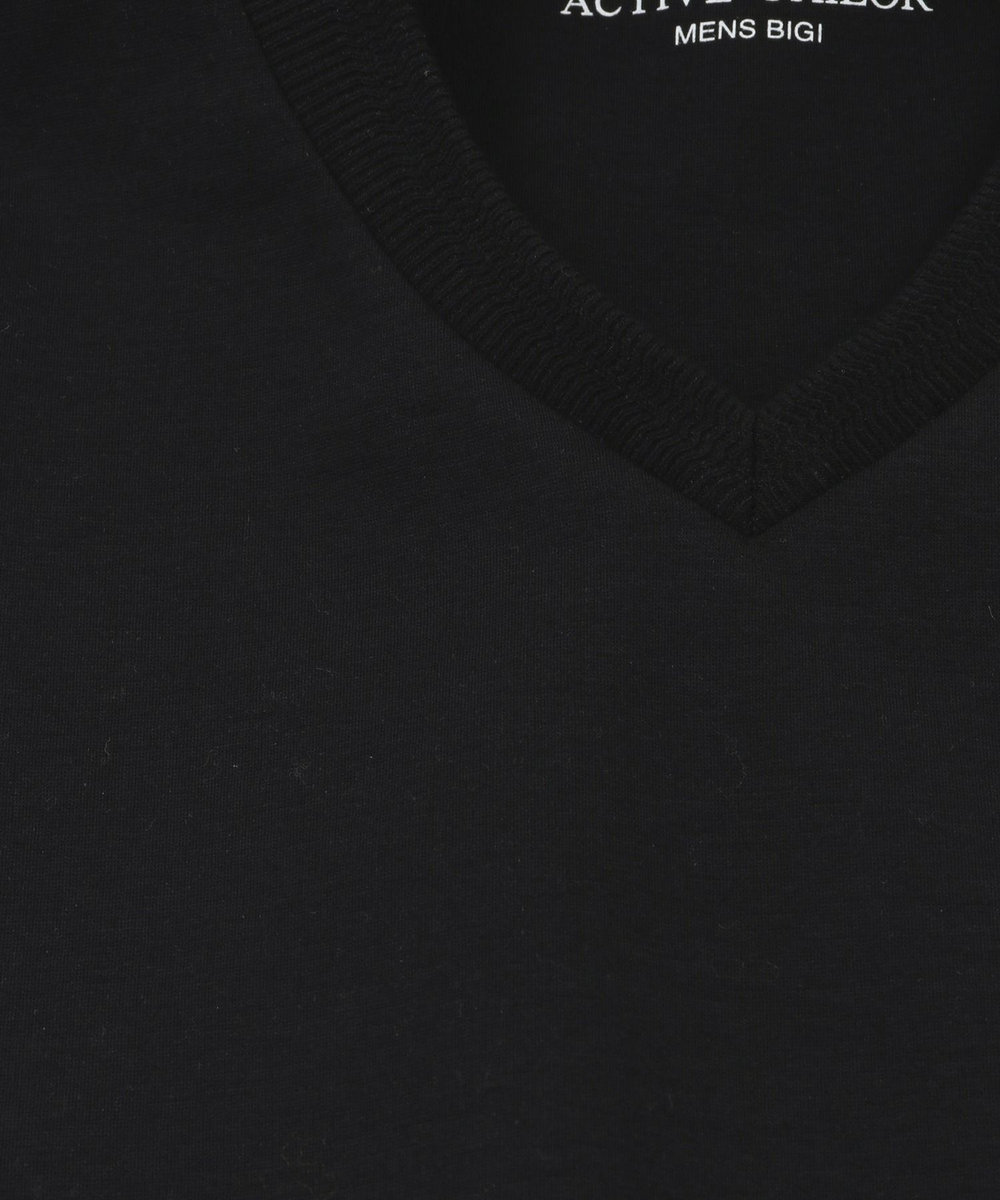 MEN'S BIGI 【ACTIVE TAILOR】シルケットスムースVネックTシャツ ブラック