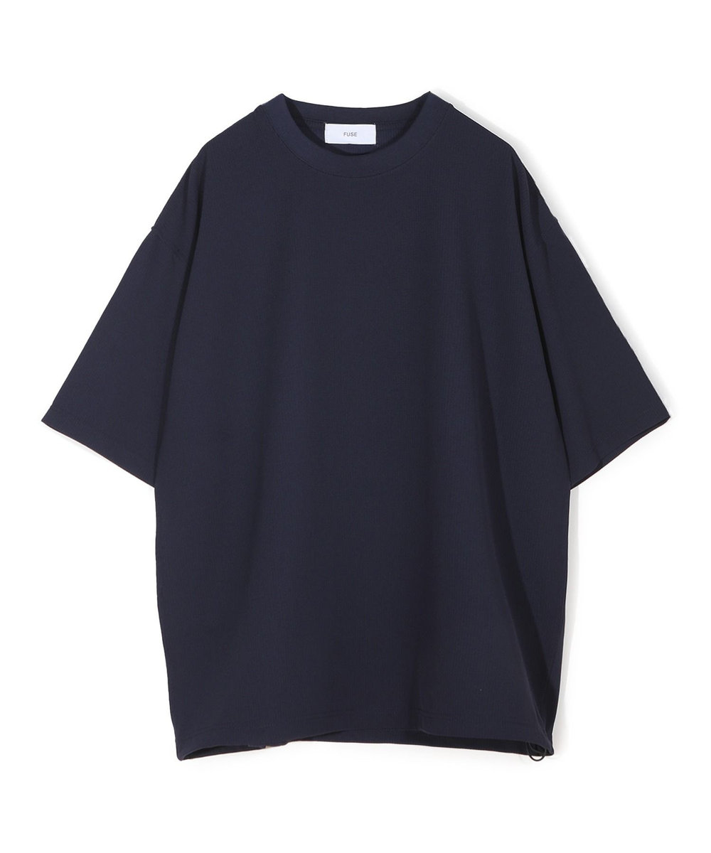 MEN'S BIGI シアサッカー調ルーズフィットTEE ネイビー