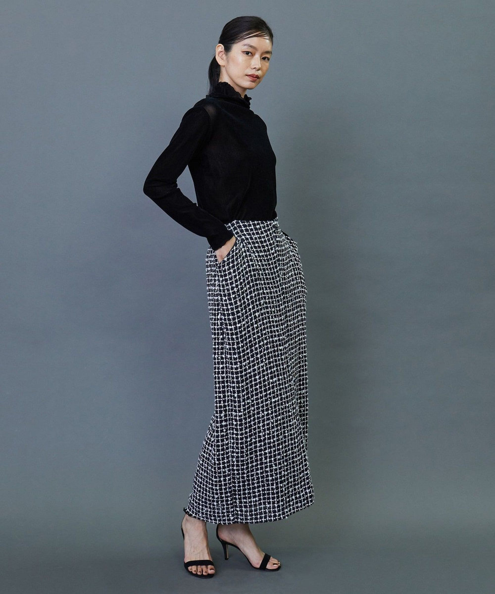 L'EQUIPE COUTURIER リングツイードロングスカート ブラック