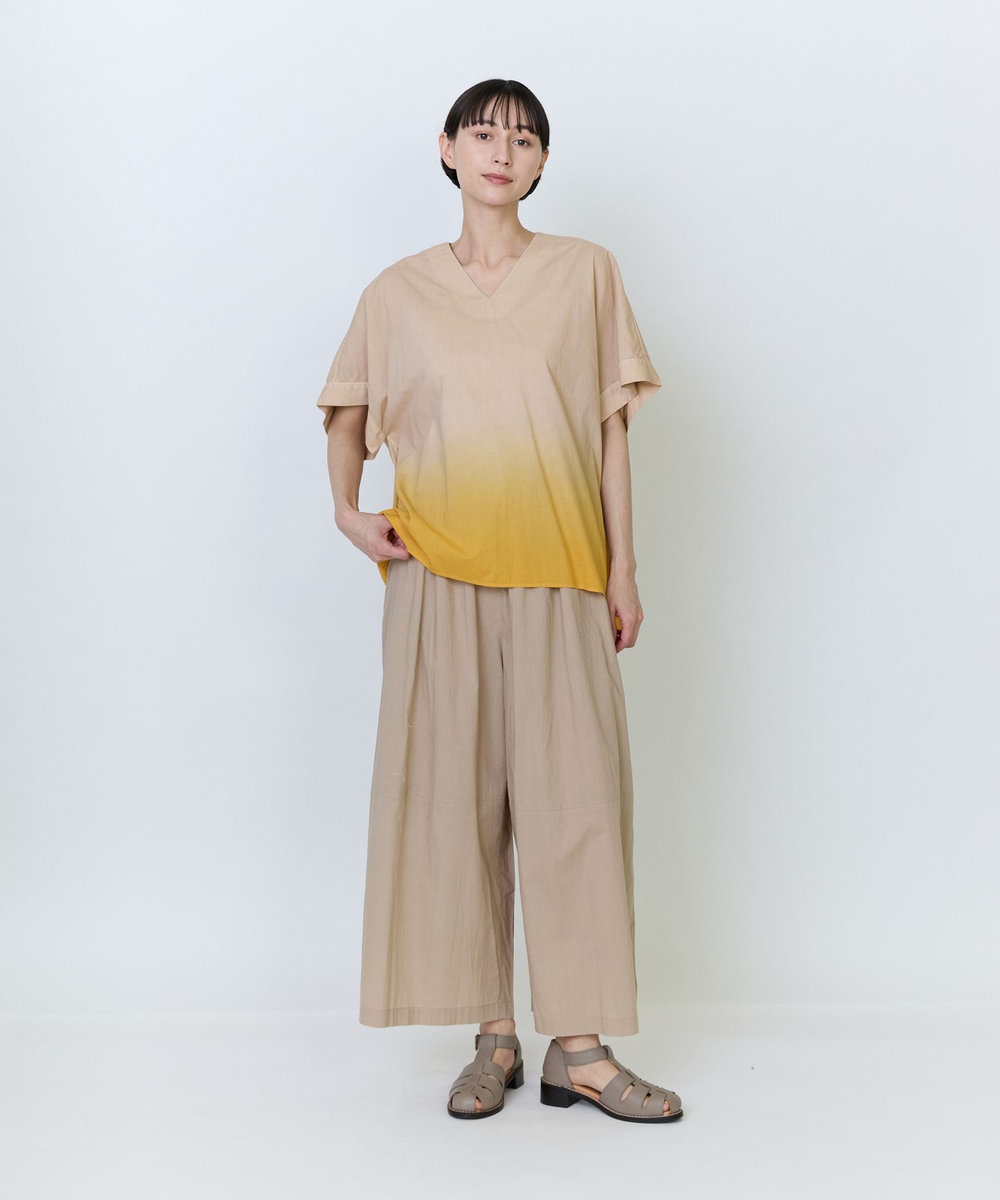 LOISIR インドコットンボイルハンド段染めブラウス ベージュ系その他