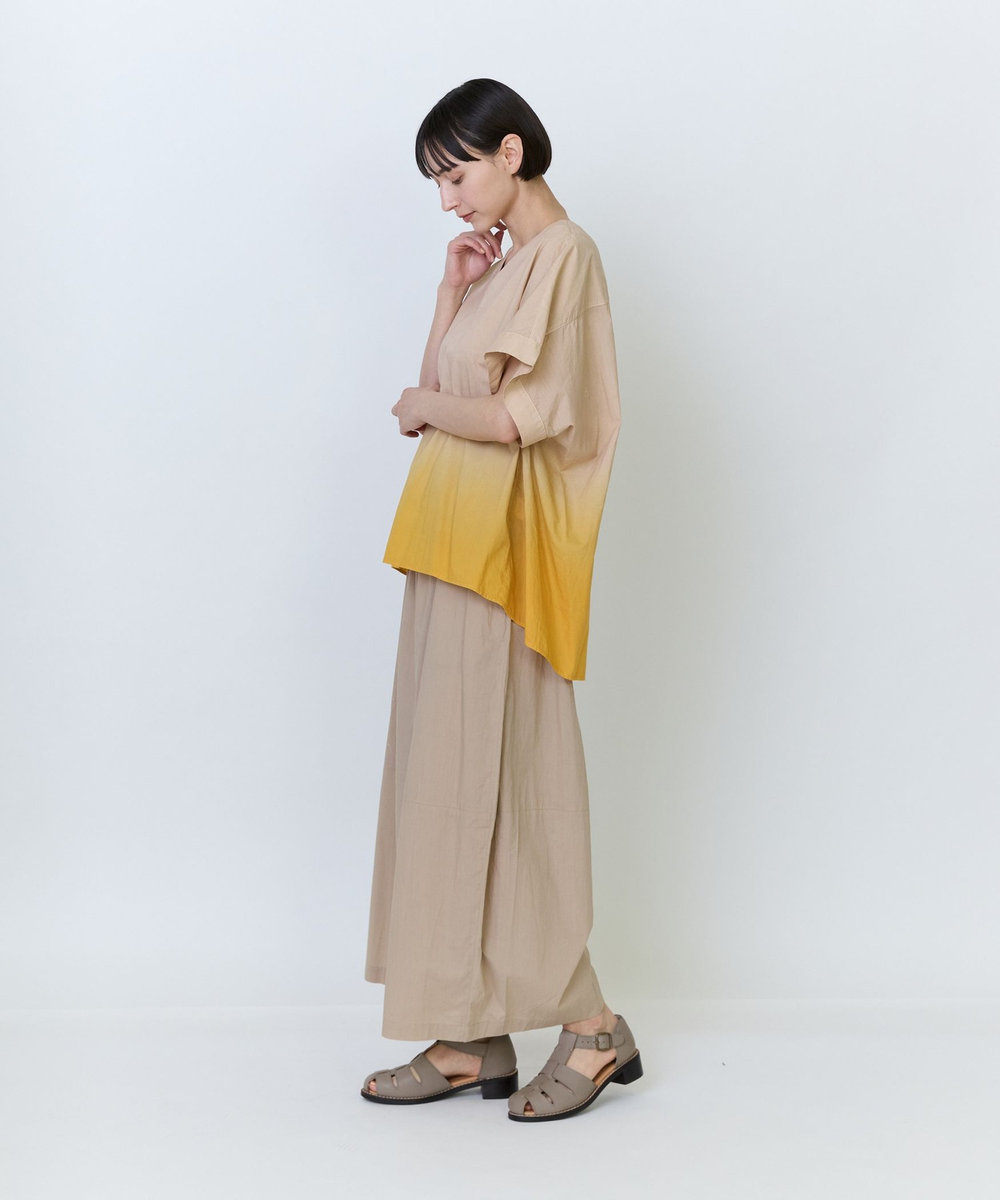 LOISIR インドコットンボイルハンド段染めブラウス ベージュ系その他