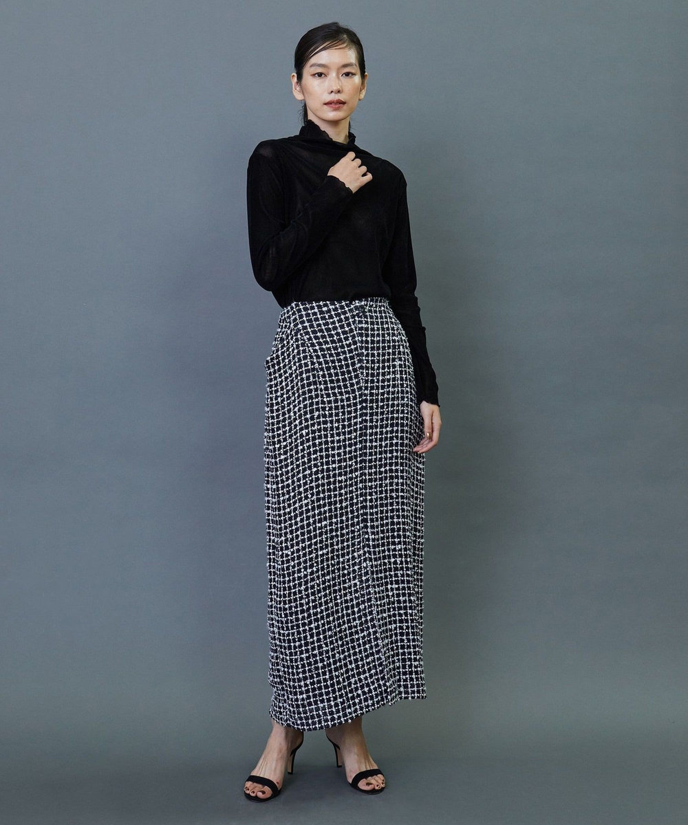 L'EQUIPE COUTURIER リングツイードロングスカート ブラック