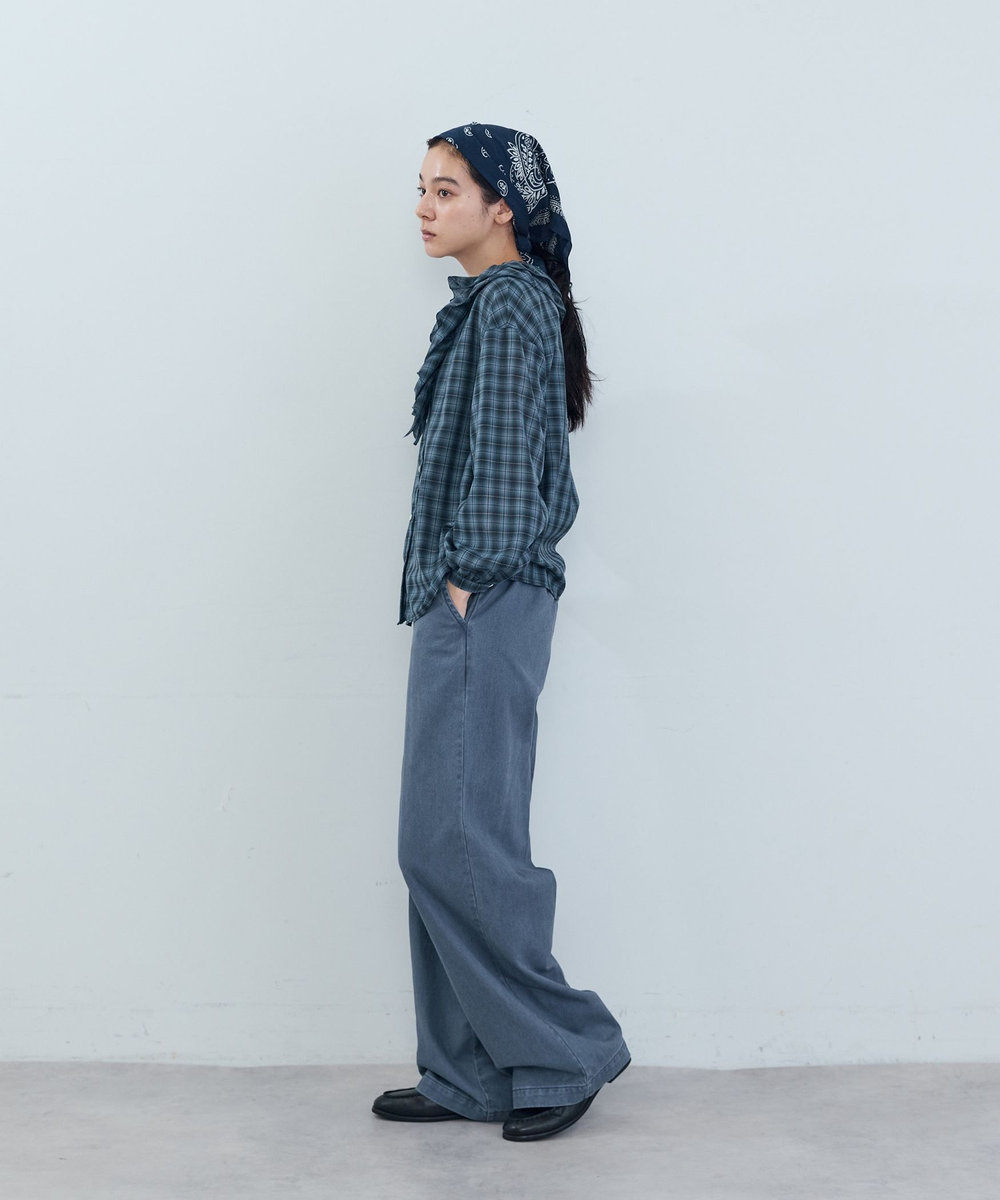 ADIEU TRISTESSE ツイルストレートパンツ ブルー