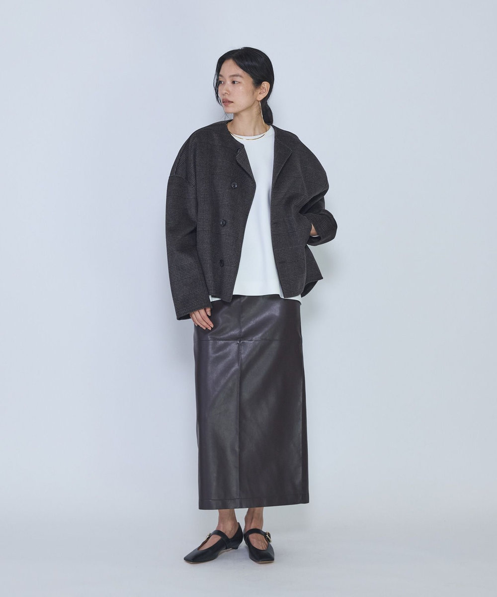 1er Arrondissement ＜near.nippon /ニアー ニッポン＞ストール付きショートコート ブラウン